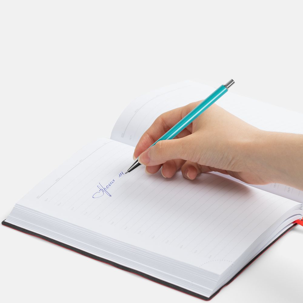 Ручка шариковая Slim Beam, бирюзовая — изображение 4