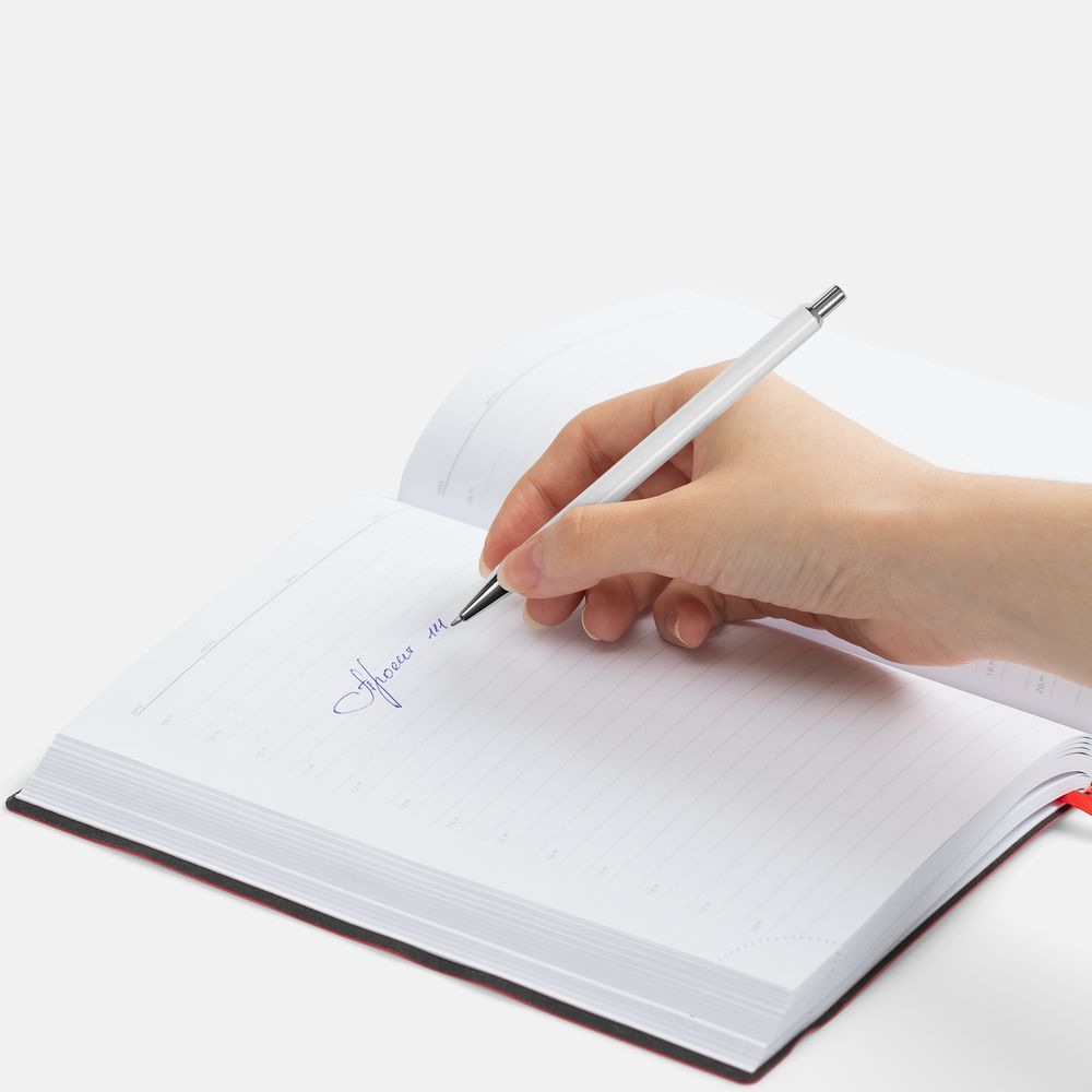 Ручка шариковая Slim Beam, белая — изображение 4