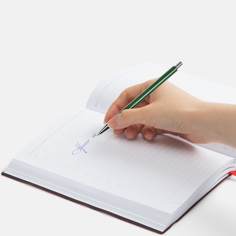 Ручка шариковая Slim Beam, зеленая — изображение 4