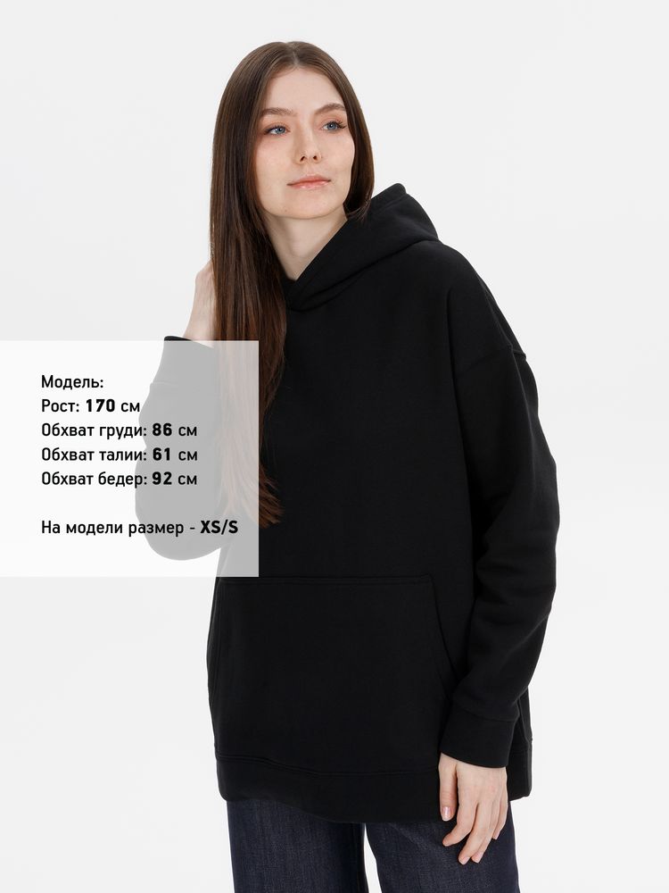 Худи оверсайз унисекс Snuggie, черное — изображение 10