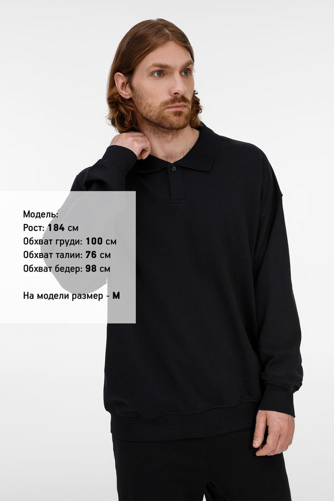 Свитшот оверсайз унисекс S6, черный — изображение 5