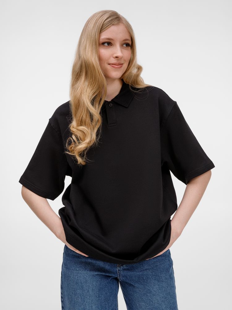 Рубашка поло унисекс Tiimi, черная — изображение 10