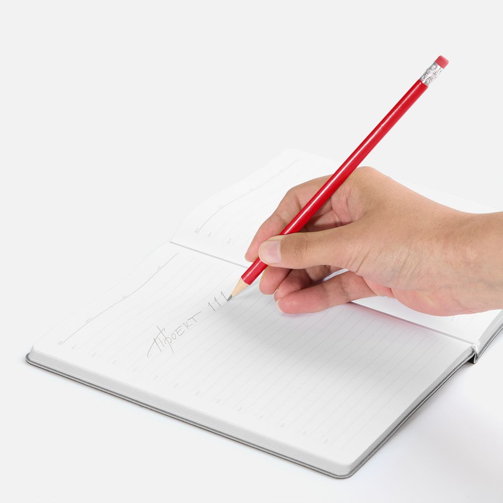 Карандаш простой Triangle с ластиком, красный — изображение 3