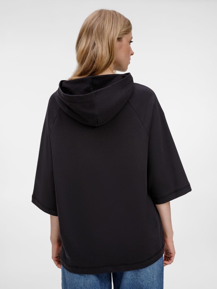 Футболка оверсайз унисекс с капюшоном Neofit, черная — изображение 16