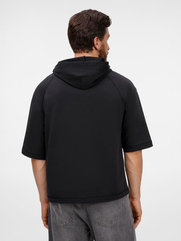 Футболка оверсайз унисекс с капюшоном Neofit, черная — изображение 12