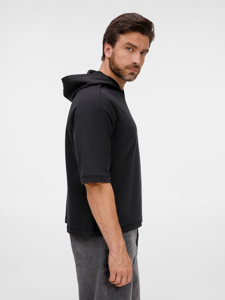 Футболка оверсайз унисекс с капюшоном Neofit, черная — изображение 11