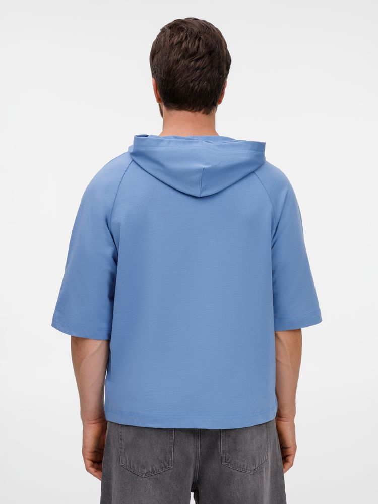 Футболка оверсайз унисекс с капюшоном Neofit, синяя — изображение 12