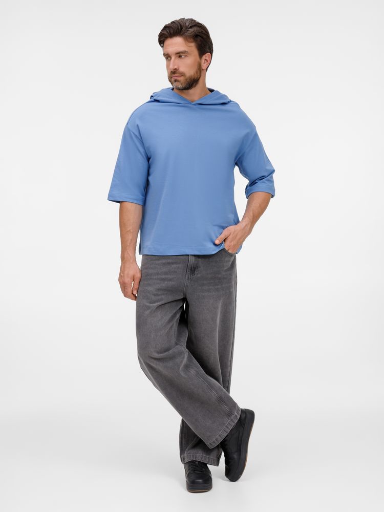 Футболка оверсайз унисекс с капюшоном Neofit, синяя — изображение 13