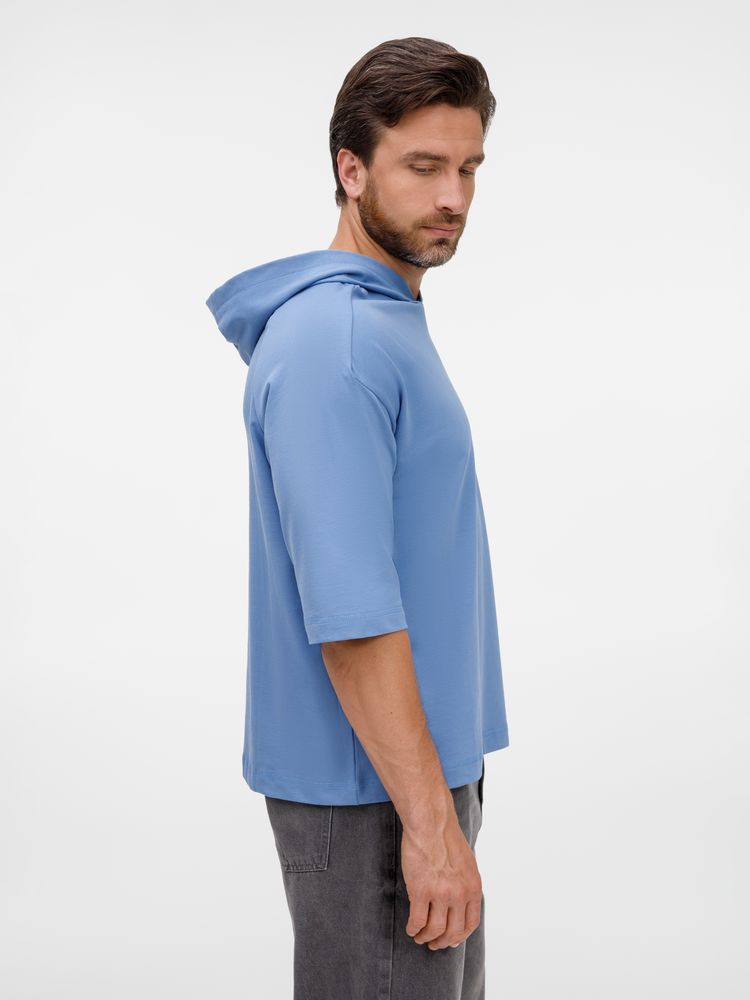 Футболка оверсайз унисекс с капюшоном Neofit, синяя — изображение 11