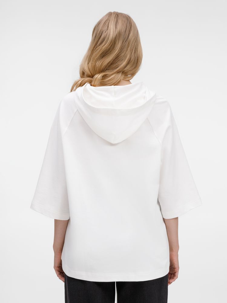 Футболка оверсайз унисекс с капюшоном Neofit, молочно-белая — изображение 12