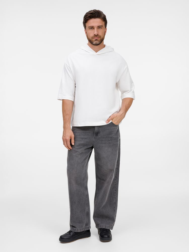 Футболка оверсайз унисекс с капюшоном Neofit, молочно-белая — изображение 17