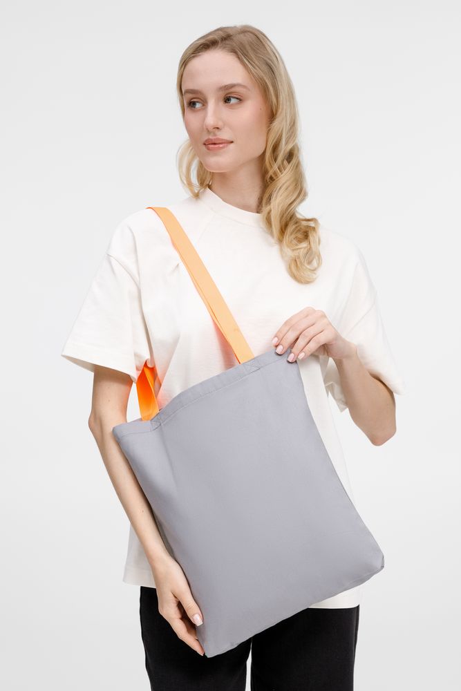 Шопер B4, серый с оранжевыми ручками — изображение 4