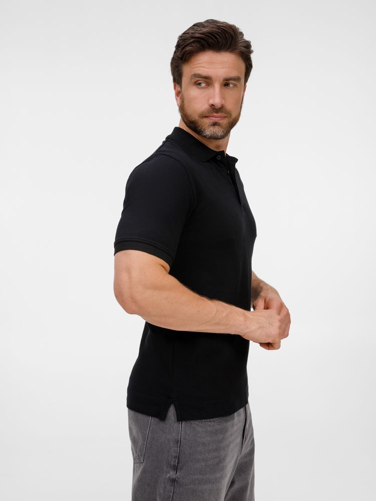 Рубашка поло унисекс Upswing, черная — изображение 7