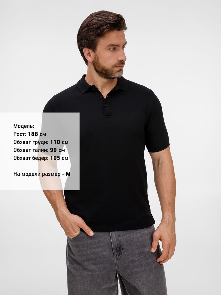 Рубашка поло унисекс Upswing, черная — изображение 6