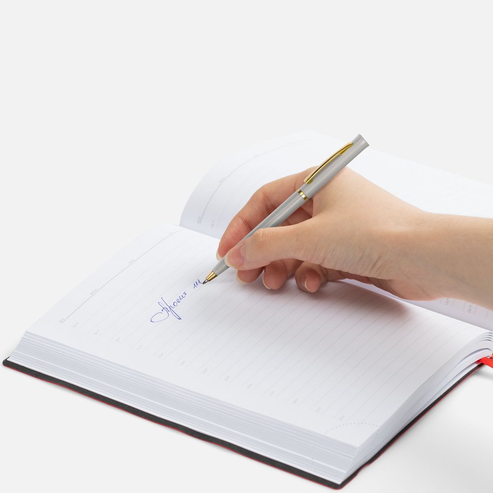 Ручка шариковая Euro Gold, серая — изображение 5