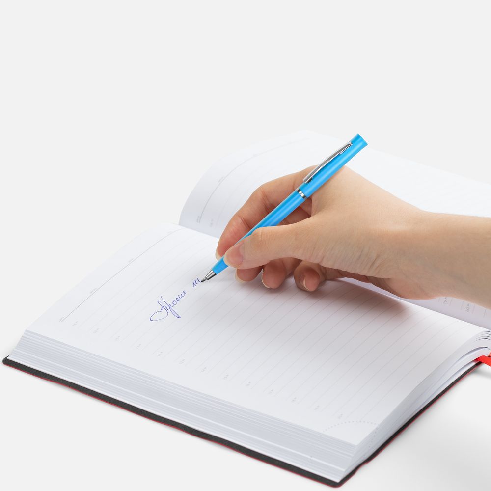 Ручка шариковая Euro Chrome, голубая — изображение 5