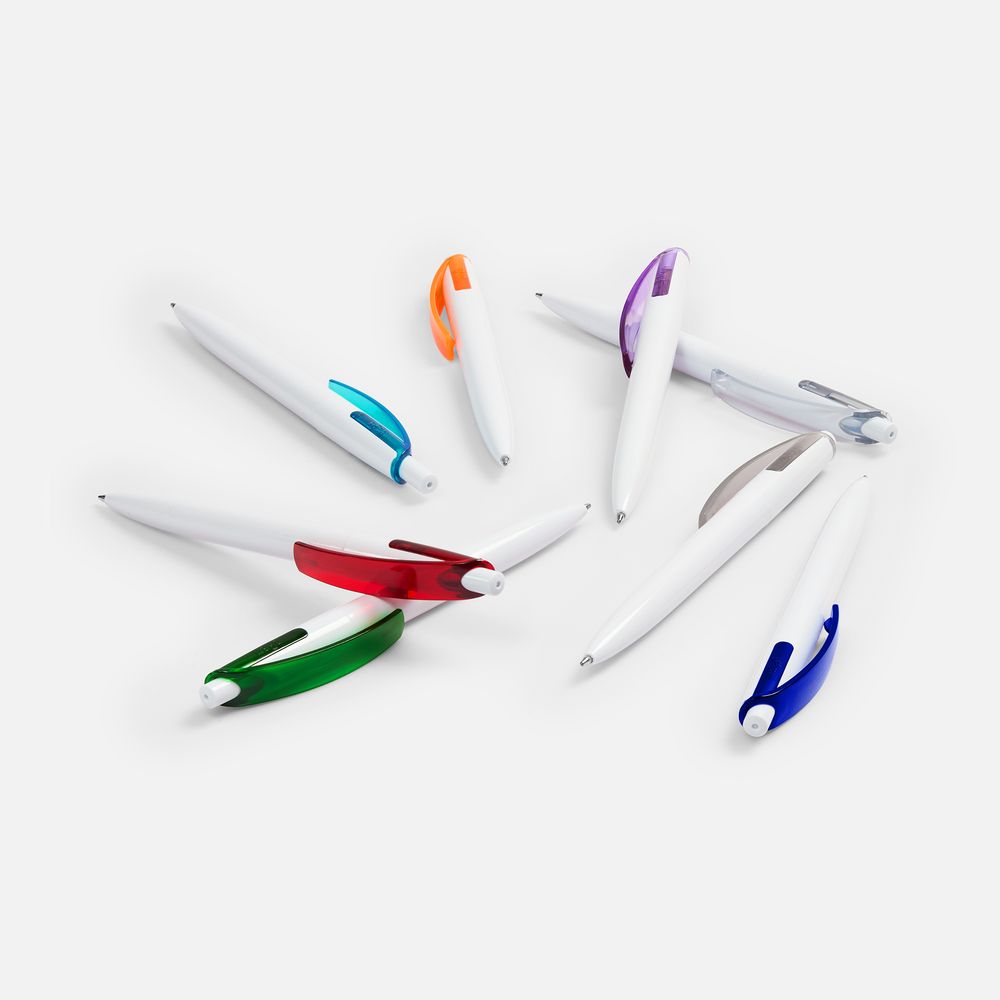 Ручка шариковая Bento, белая с зеленым — изображение 7