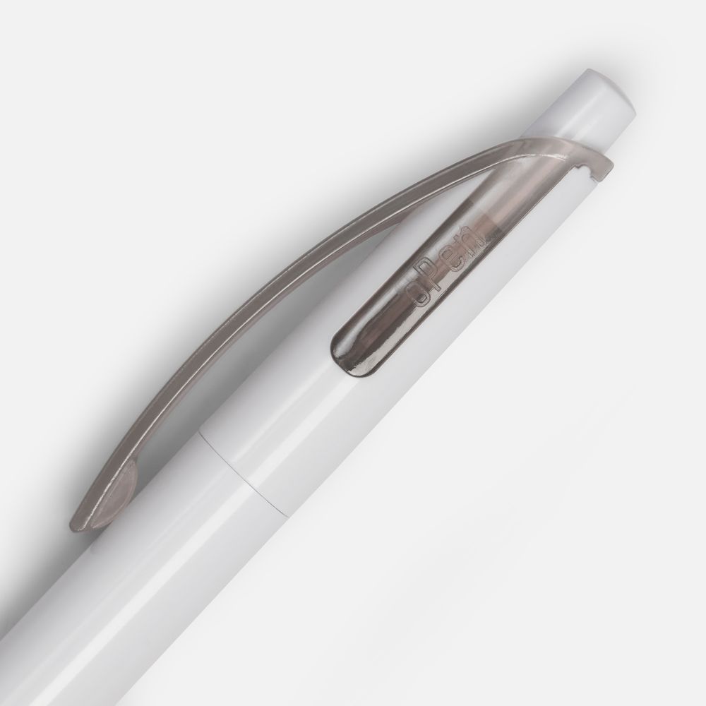 Ручка шариковая Bento, белая с серым — изображение 5