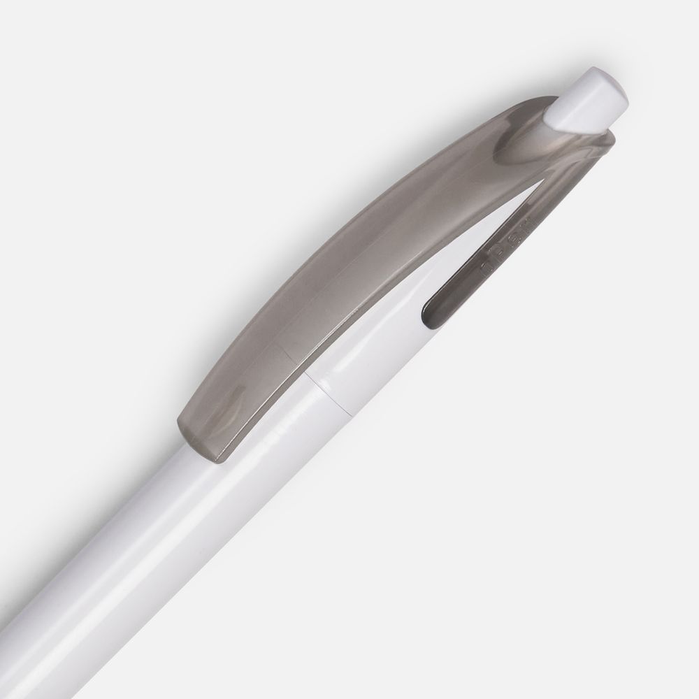 Ручка шариковая Bento, белая с серым — изображение 4