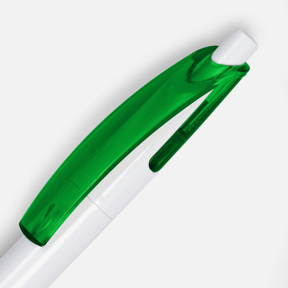Ручка шариковая Bento, белая с зеленым — изображение 4