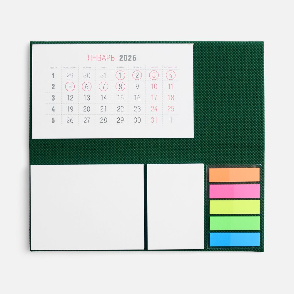 Календарь настольный Grade, зеленый — изображение 3