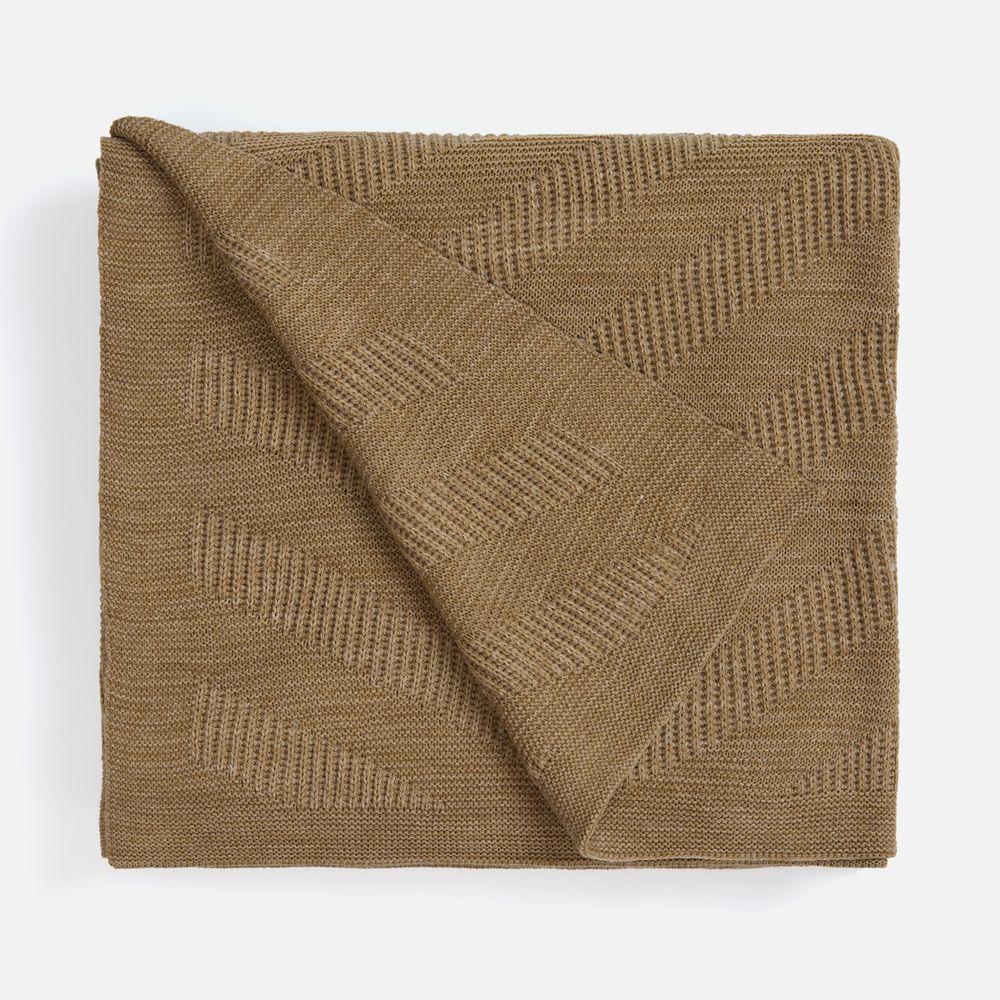 Плед Locus Solus, коричнево-бежевый меланж — изображение 3