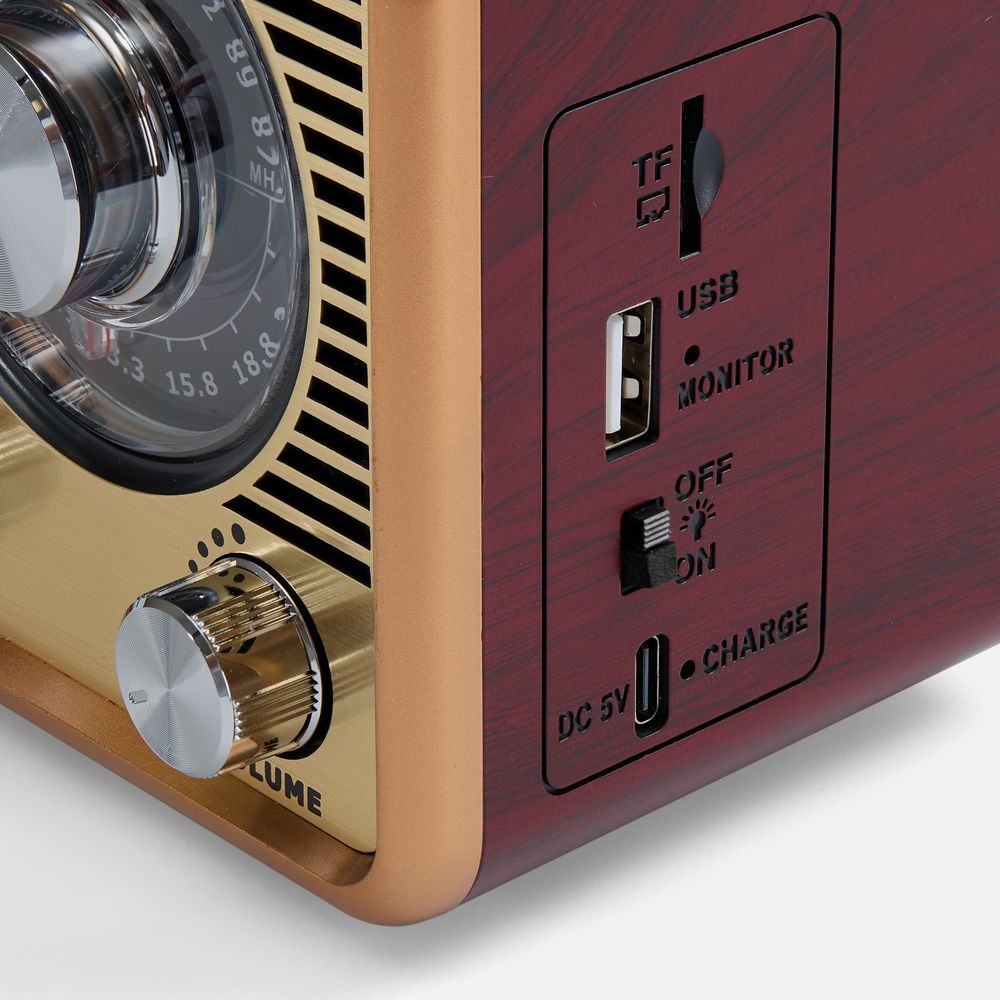 Bluetooth-колонка с радио Listenberg, коричневая — изображение 8