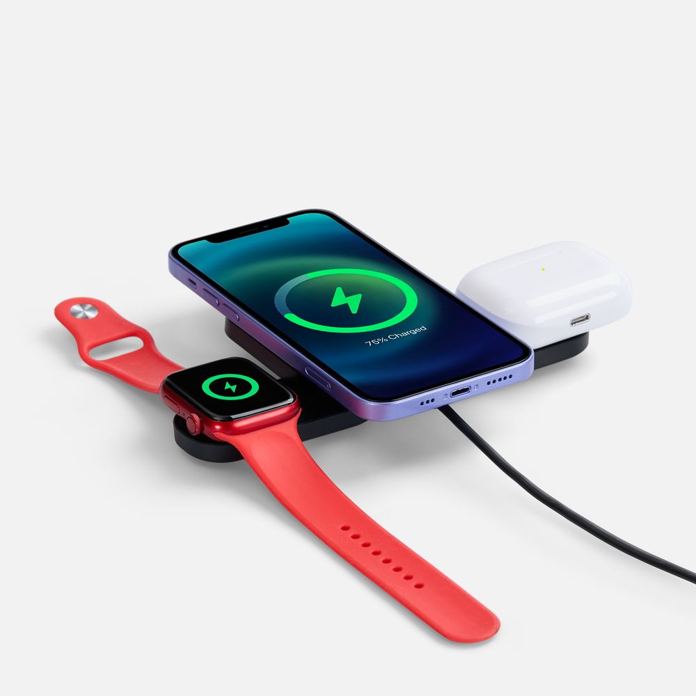 Складная станция беспроводной зарядки Trilogic, черная — изображение 4