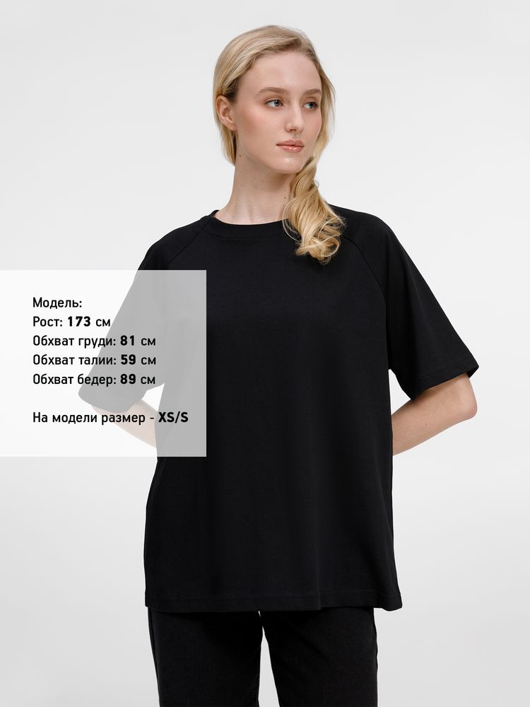 Футболка оверсайз унисекс Avenu, черная — изображение 9