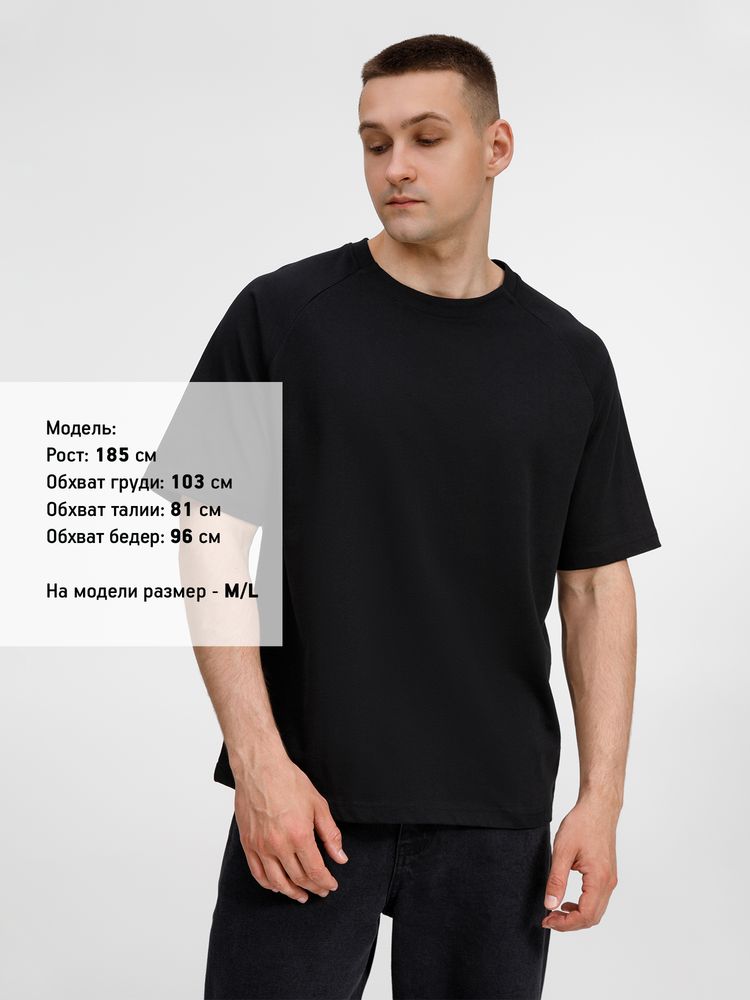 Футболка оверсайз унисекс Avenu, черная — изображение 7