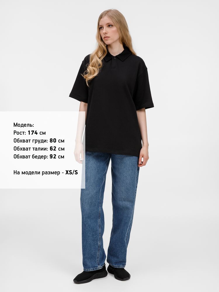 Рубашка поло унисекс Tiimi, черная — изображение 9