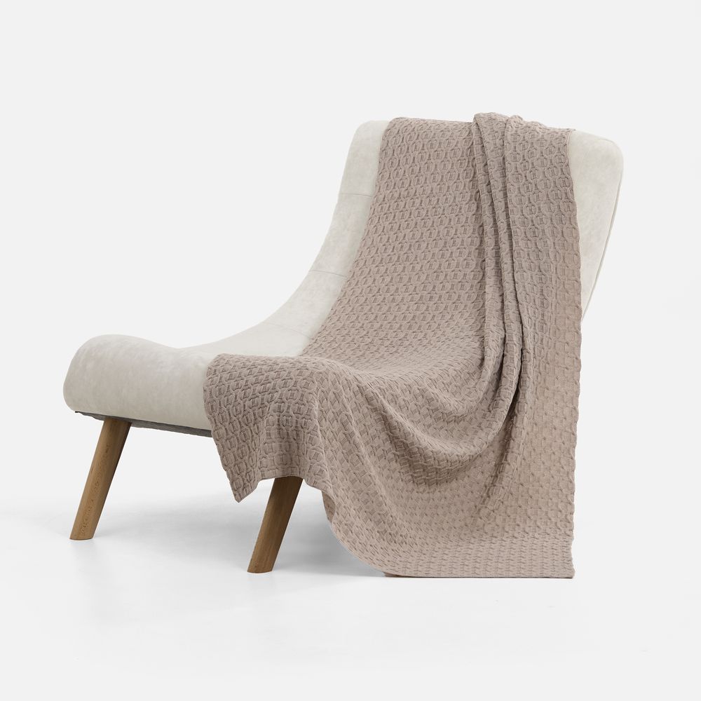 Плед Braidera, бежевый меланж — изображение 3