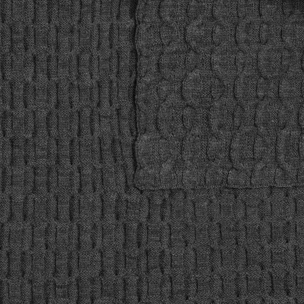 Плед Braidera, темно-серый меланж (асфальт) — изображение 4