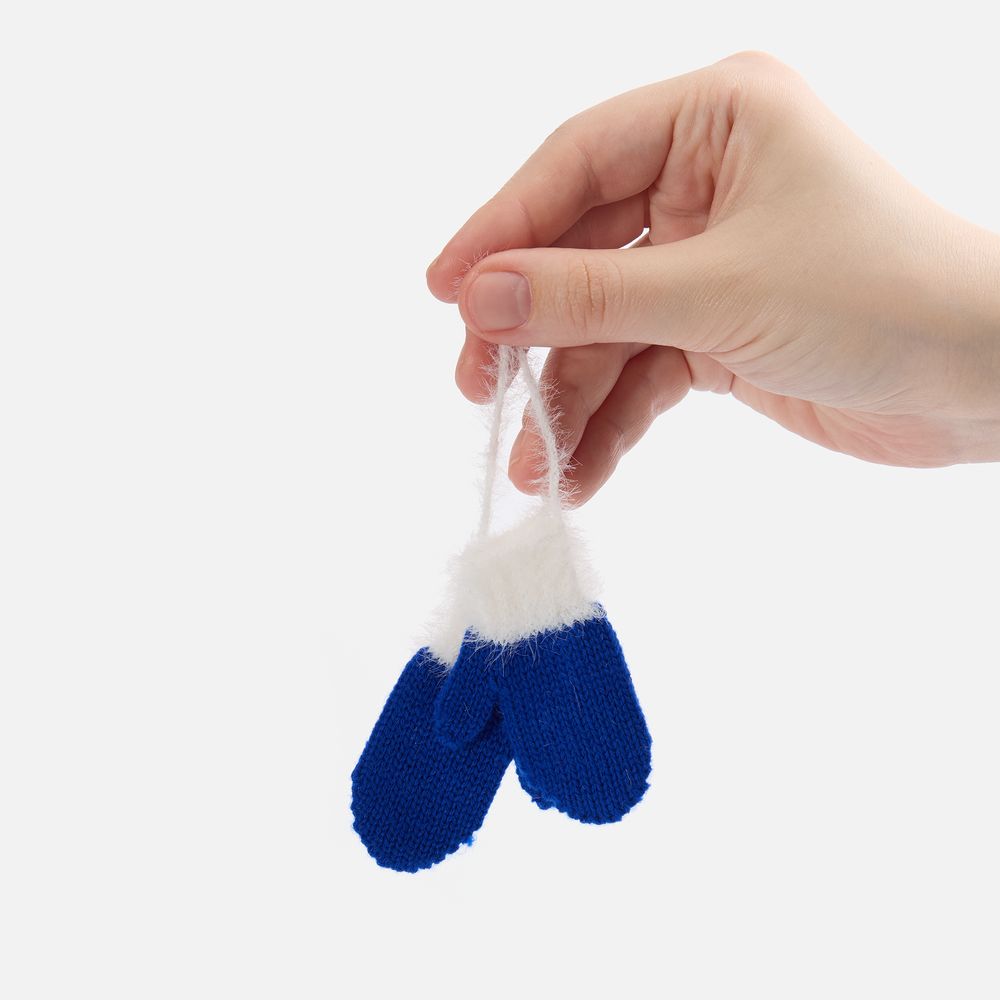 Подвеска на елку «Вьюжка», варежки, синяя — изображение 3