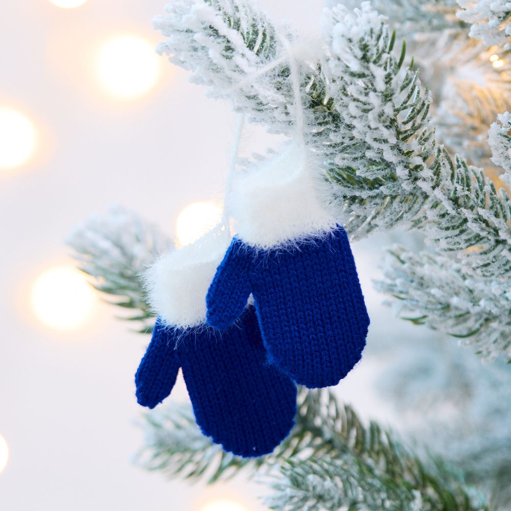 Подвеска на елку «Вьюжка», варежки, синяя — изображение 4