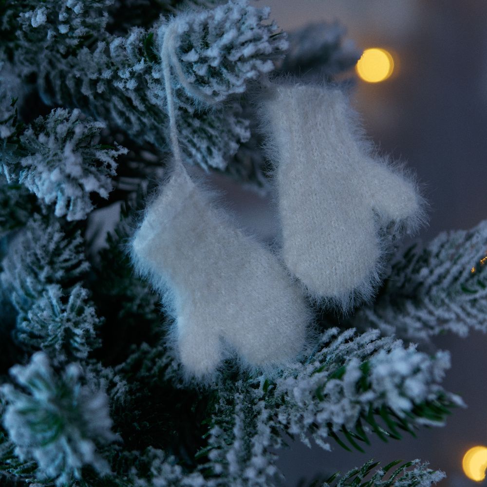 Подвеска на елку «Вьюжка», варежки, белая — изображение 4