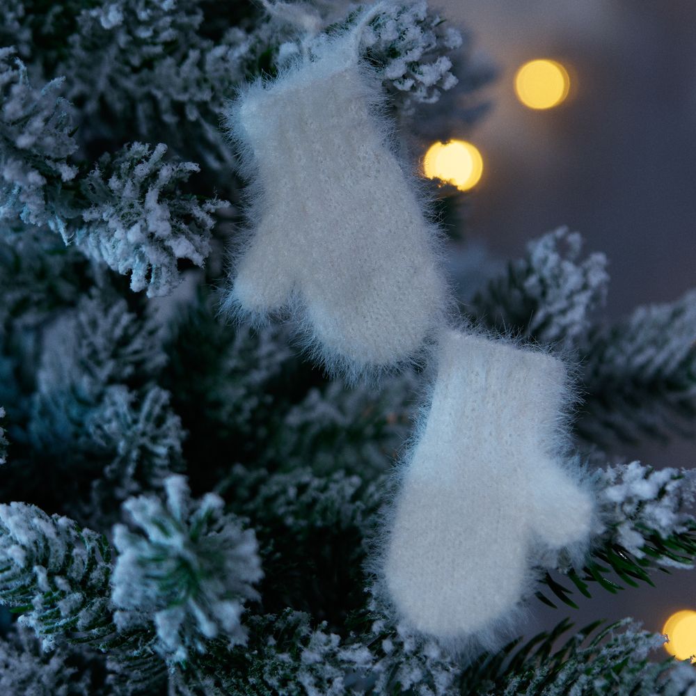 Подвеска на елку «Вьюжка», варежки, белая — изображение 5