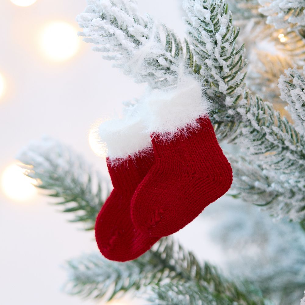 Подвеска на елку «Вьюжка», носочки, красная — изображение 4
