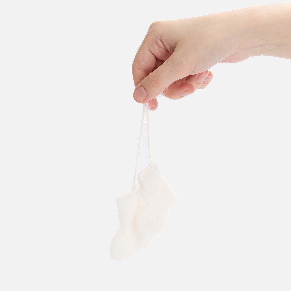 Подвеска на елку «Вьюжка», носочки, белая — изображение 3