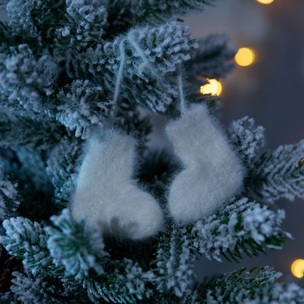 Подвеска на елку «Вьюжка», носочки, белая — изображение 5