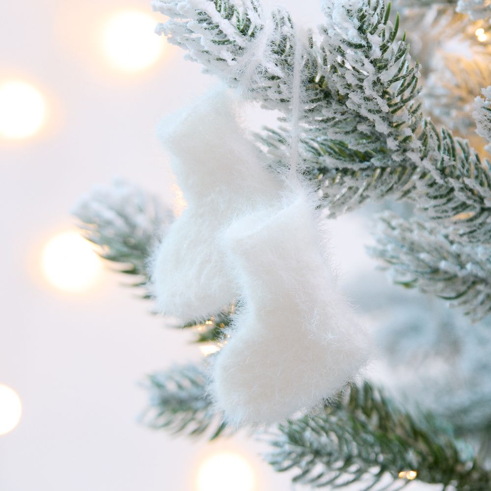 Подвеска на елку «Вьюжка», носочки, белая — изображение 4