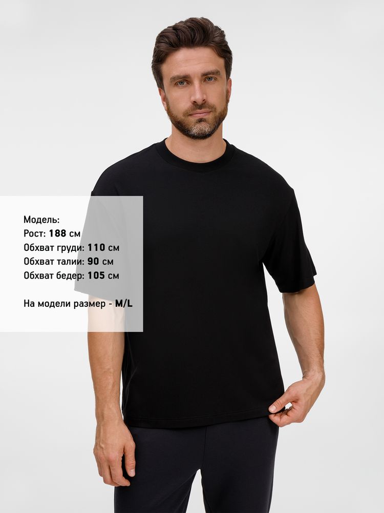 Футболка оверсайз унисекс Lavinia, черная — изображение 11