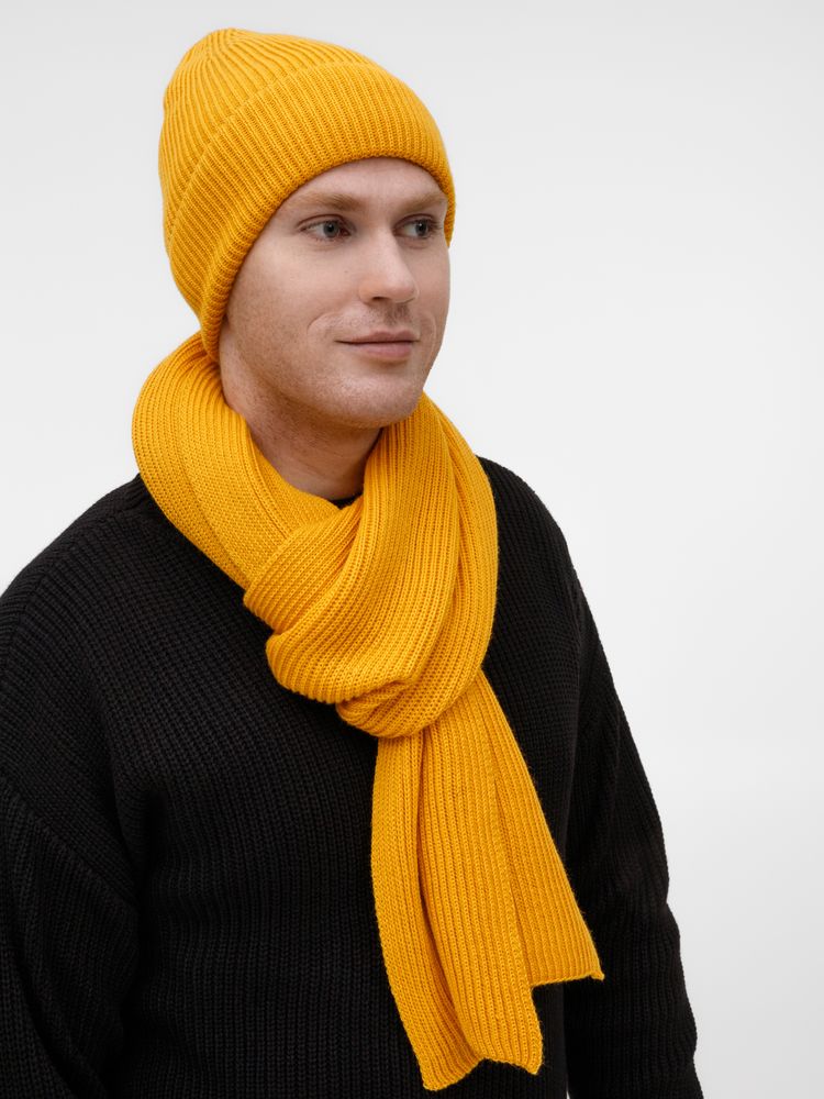 Шарф Nobilis Mono, желтый (медовый) — изображение 8