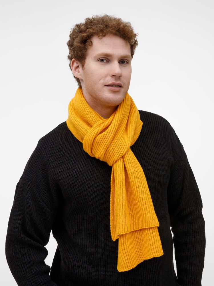 Шарф Nobilis Mono, желтый (медовый) — изображение 7