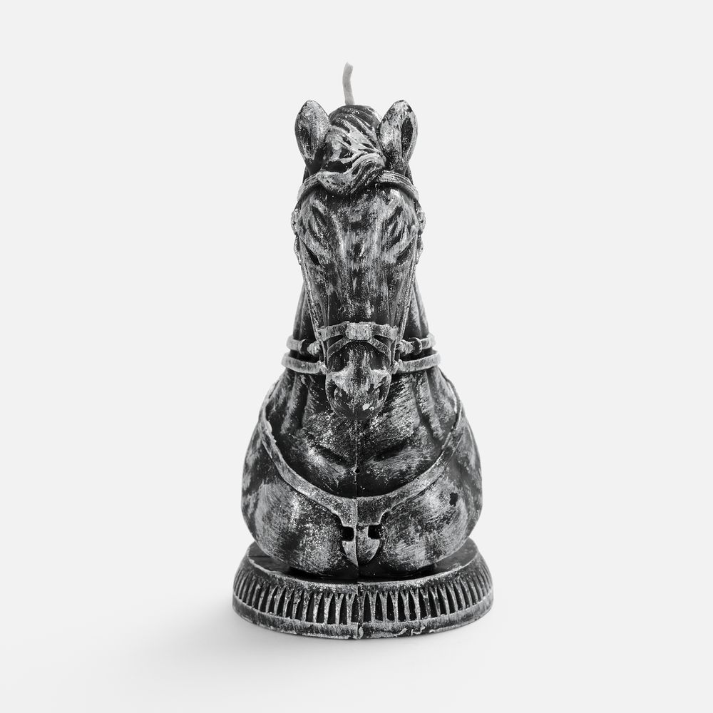 Свеча фигурная «Бюст лошади», серебристая — изображение 3