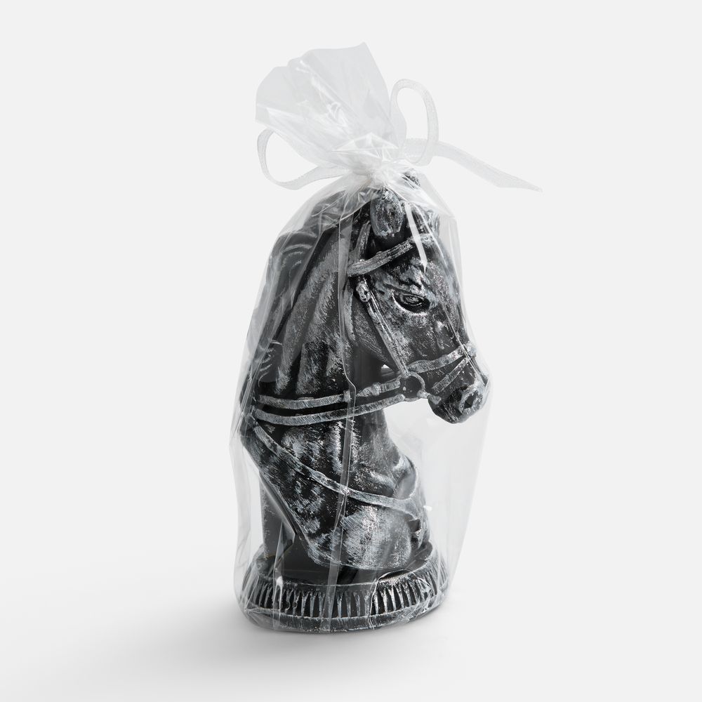 Свеча фигурная «Бюст лошади», серебристая — изображение 4