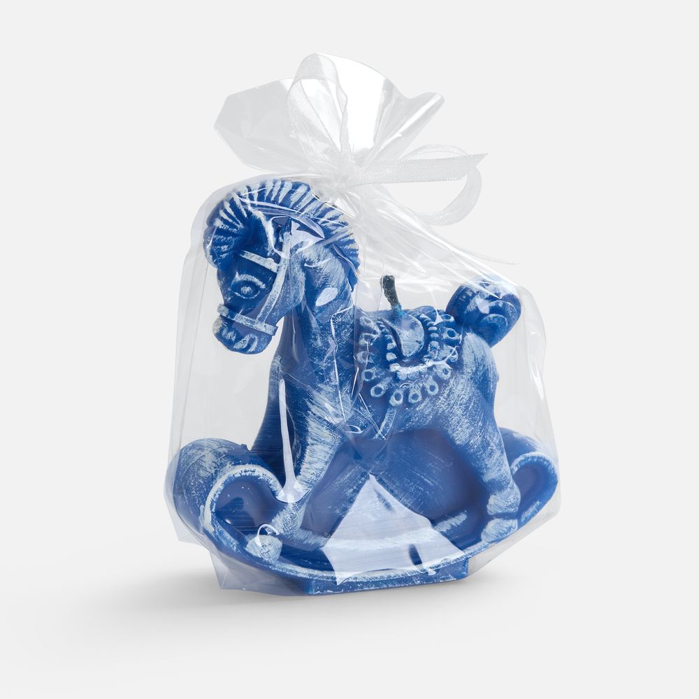 Свеча фигурная «Лошадка-качалка», синяя — изображение 3