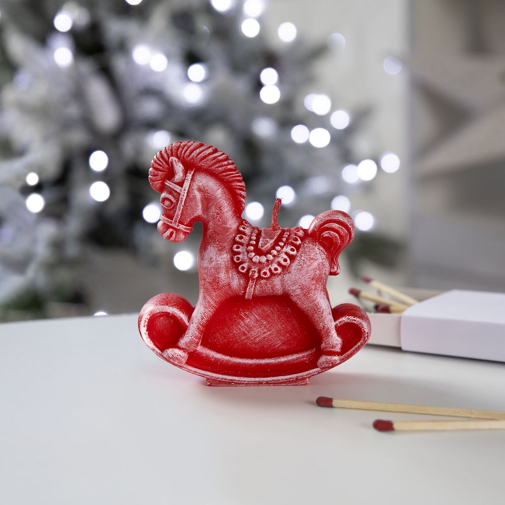 Свеча фигурная «Лошадка-качалка», красная — изображение 5