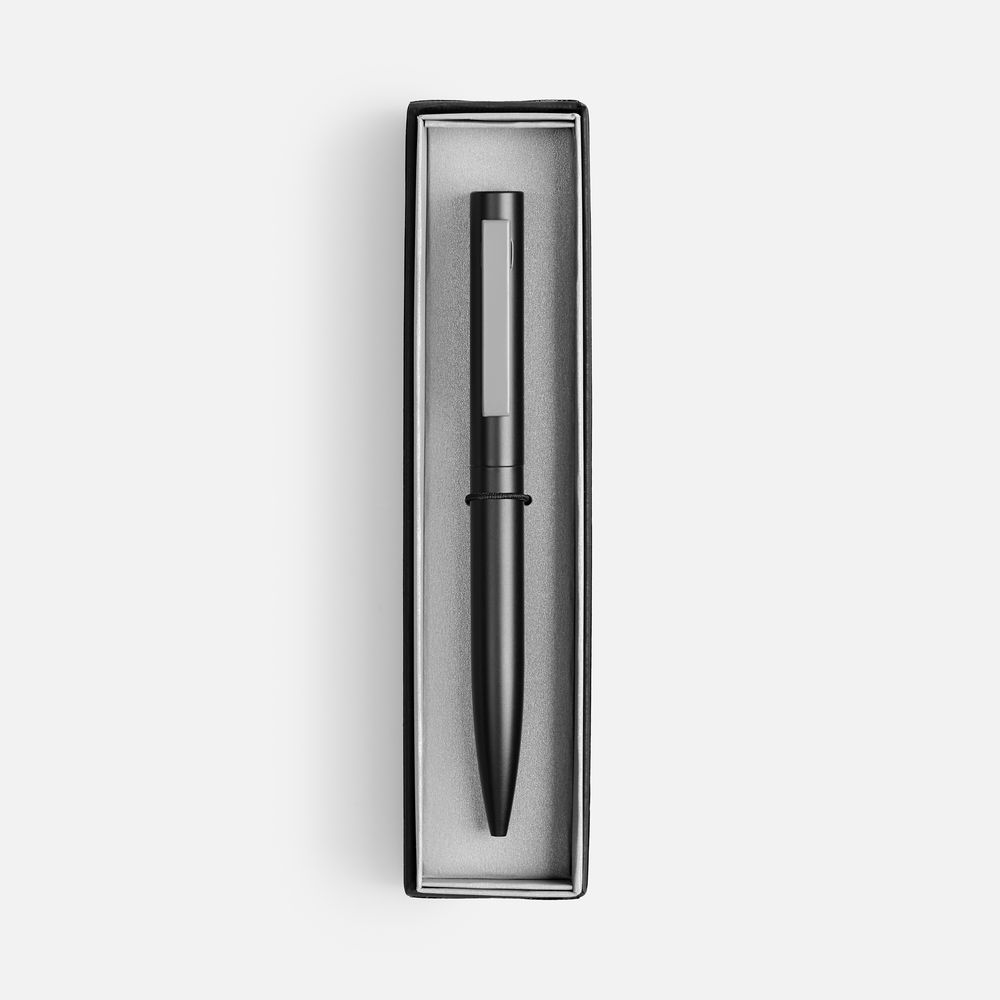 Ручка шариковая Inkolor в футляре, черная с серым — изображение 3