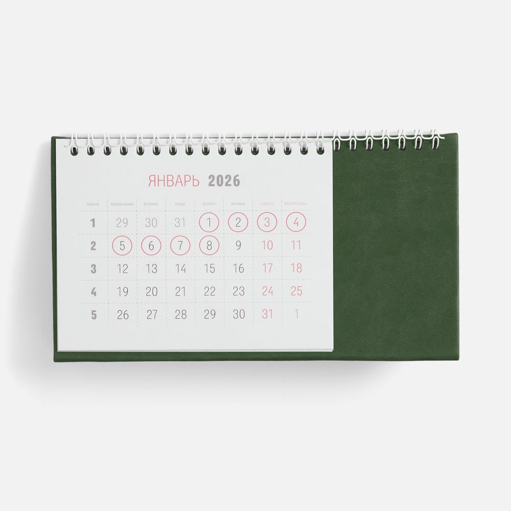 Календарь настольный Brand, зеленый — изображение 3
